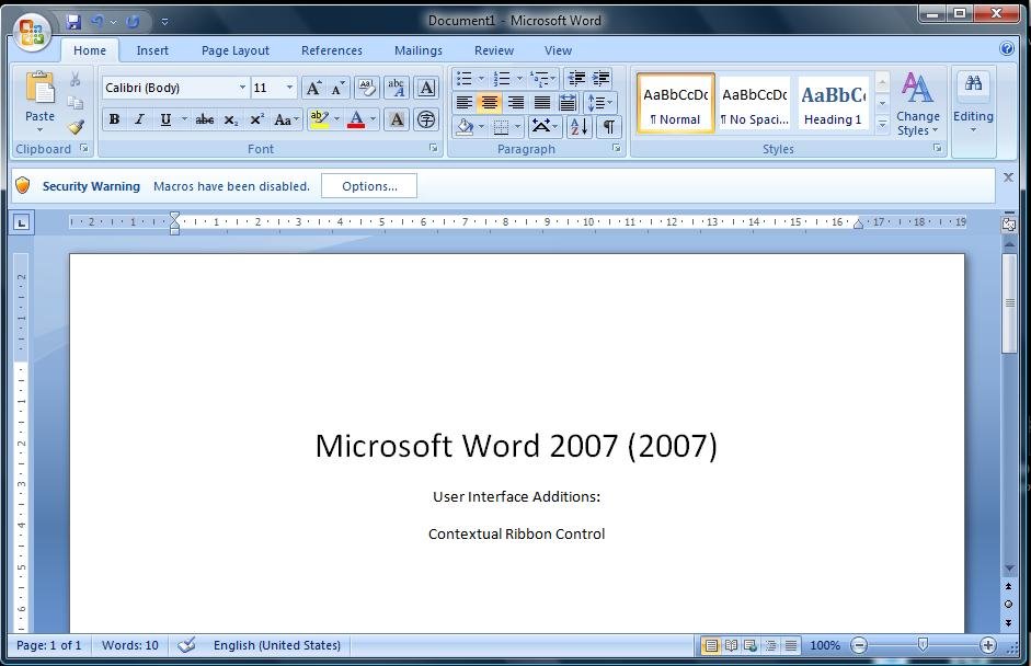 Microsoft Word 2007 Ribbon Disappeared