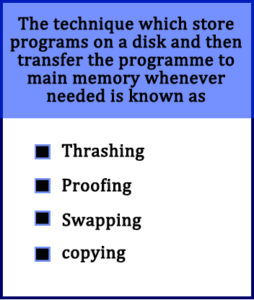 The technique which store programs on a disk and then transfer the programme to main memory whenever needed is known as