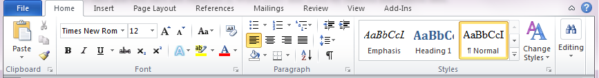 MS Word Ribbon and Tabs MS Word Ribbon and Tabs
