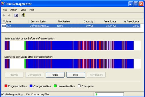 Windows Disk Defragmenter