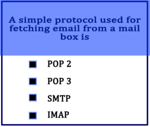 A simple protocol used for fetching email from a mail box is